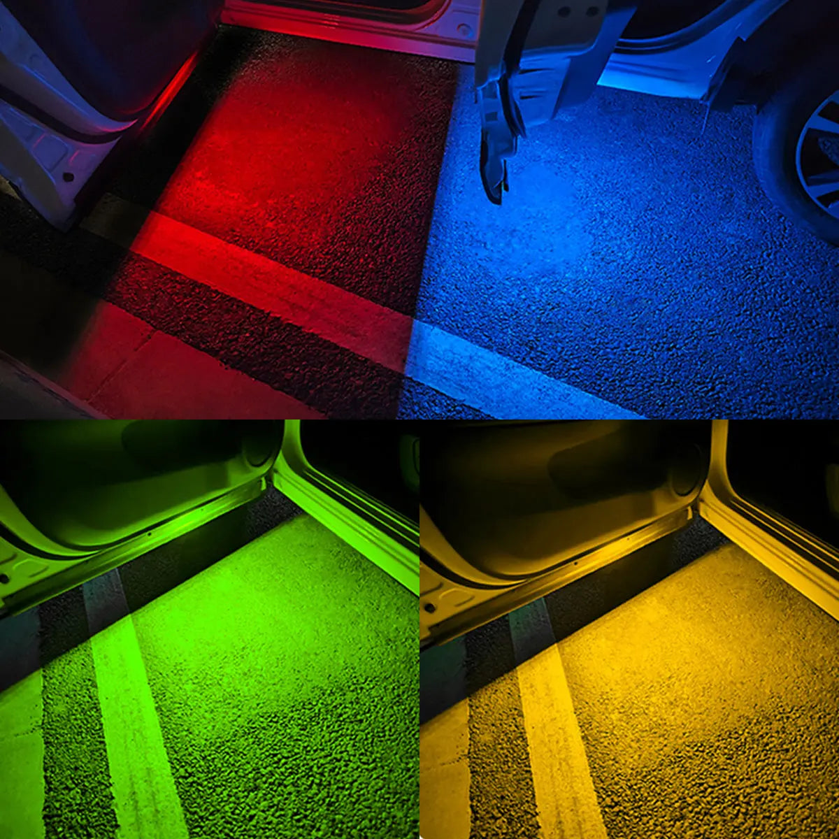 Car LED RGB Wireless Door Warning Lights USB Welcome Door Sill Projector Magnetic Auto Ambient Puddle Lamp