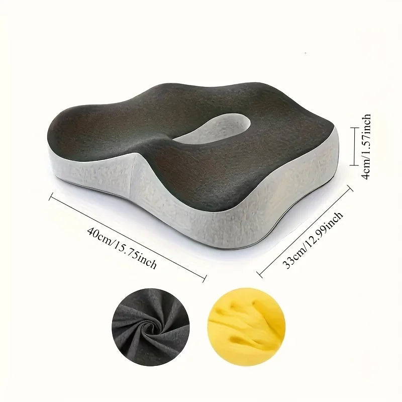 Ergonomic Office Seat Cushion - 3-Zone Memory Foam Lumbar Support Pillow, Breathable Posture Corrector for Car, Office and Wheelchair