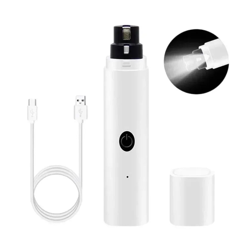 Rechargeable Electric Dog Nail Clippers & Grinder, USB Charging LED Light Quiet Pet Nail Grooming for Dogs & Cats
