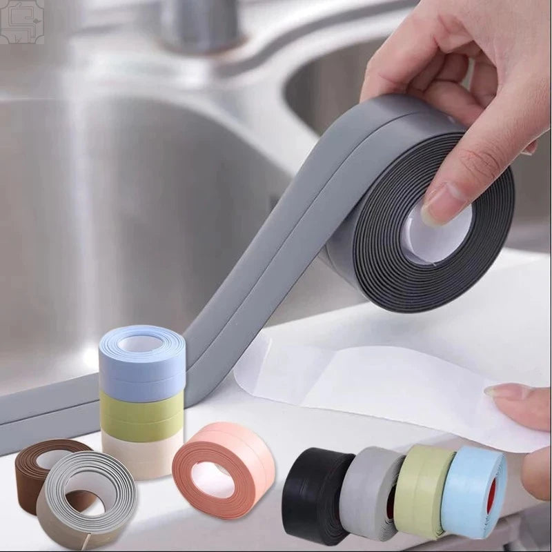 Bathroom Waterproof Wall Stickers Sealing Tape PVC Adhesive Sealing Strips Sink Edge Tape Kitchen Bathroom Accessories