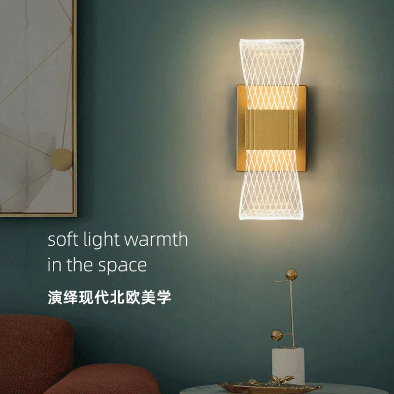 Nordic Luxury Aluminum LED Wall Lamp - Modern Bedside & Living Room Background Wall Light