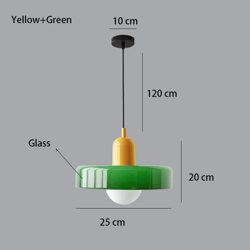 Nordic Glass Bauhaus Retro Chandelier for Dining Room, Living Room, Bedroom, Bar & Coffee Shop
