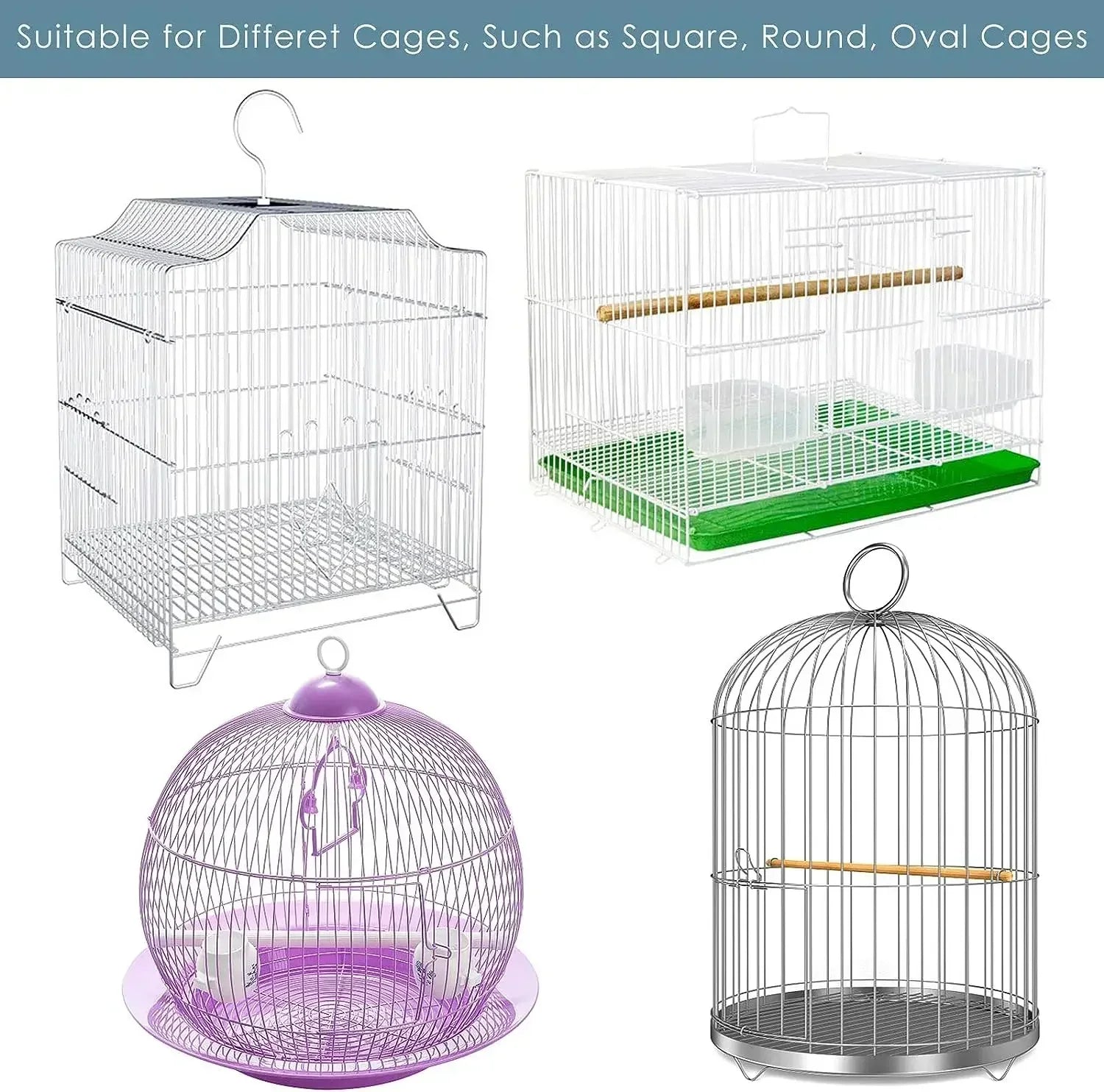 Mesh Bird Cage Cover Skirt Net Easy Cleaning Seed Catcher Guard Stretchy Parrot Cage Net Jaula Para Pajaros