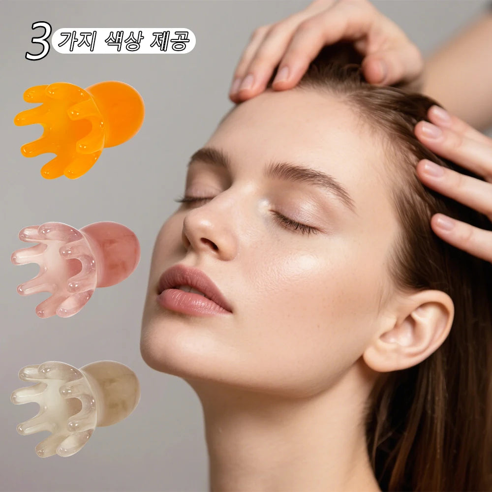 Cute Octopus Scalp Massage Comb, Korean Hair Care Stress Relief Anti-Hair Loss Portable Head Massager