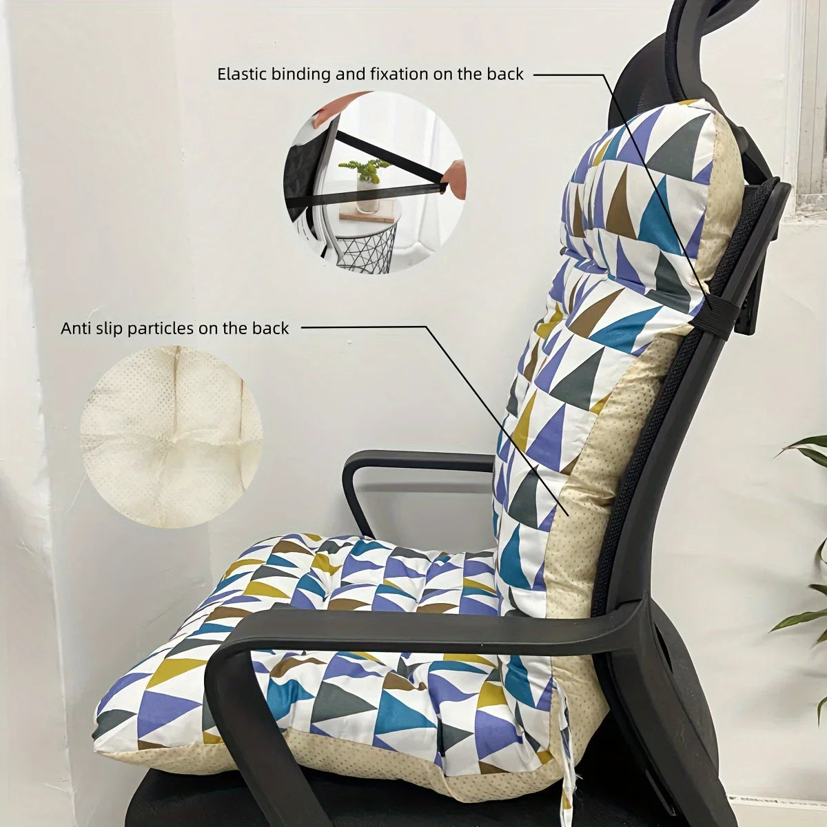 Ergonomic Office Chair Cushion with Integrated Backrest Support for Home & Car Seats