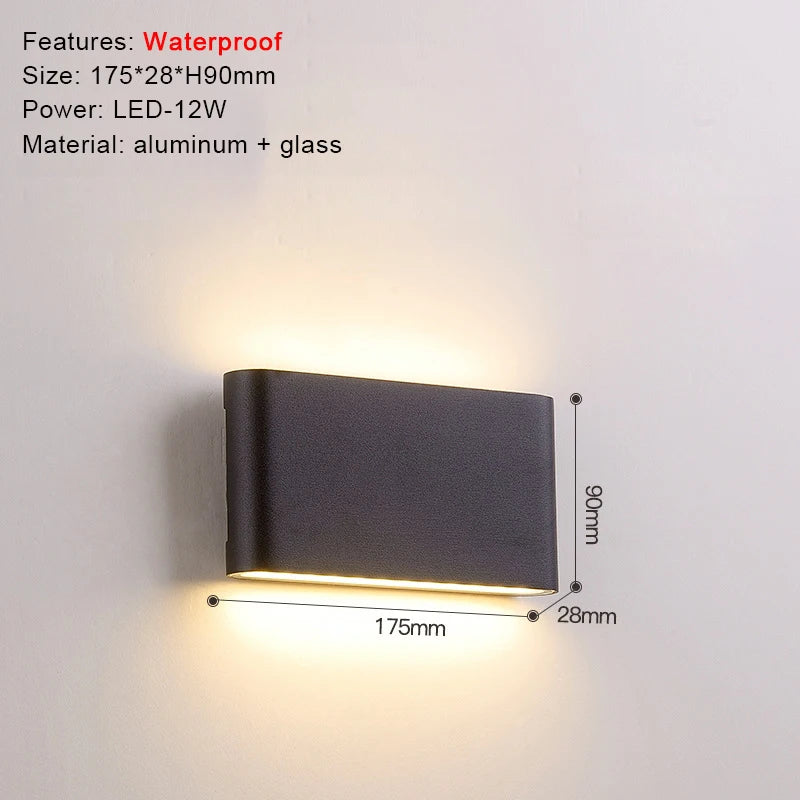 IP65 LED Wall Lamp Outdoor Sconce for Balcony Porch Garden Yard Aisle Decor Lighting Aluminium Indoor Bedside Lamp