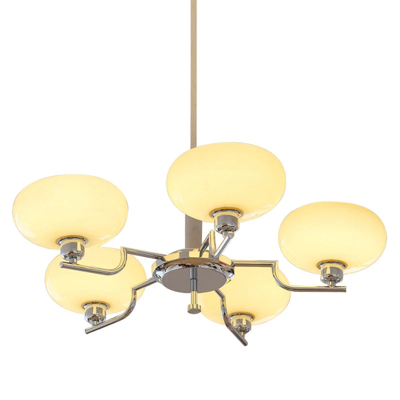 Bauhaus Modern French Designer Chandelier for Bedroom Study Living Room, Northern European Retro Lamp