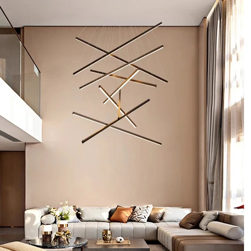 Modern Minimalist LED Ceiling Chandelier Pendant Lamp for Living Room, Hall & Staircase