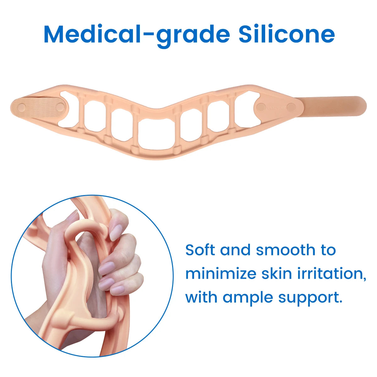 VELPEAU Silicone Neck Brace - Breathable Waterproof Cervical Collar for Spine Pressure, Neck Stiffness and Pain Relief