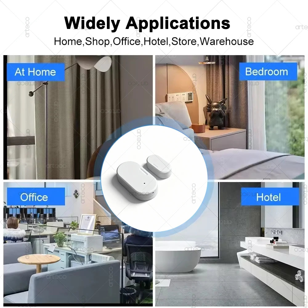 ZigBee Door Window Sensor - Smart Home Security Magnetic Contact Detector, Requires Gateway, Supports Z2MQTT