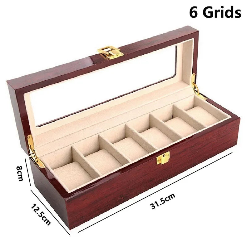 Wooden Watch Box - Eco-Friendly Multi-Slot Watch Storage Case and Travel Organizer, Gift Box for Men