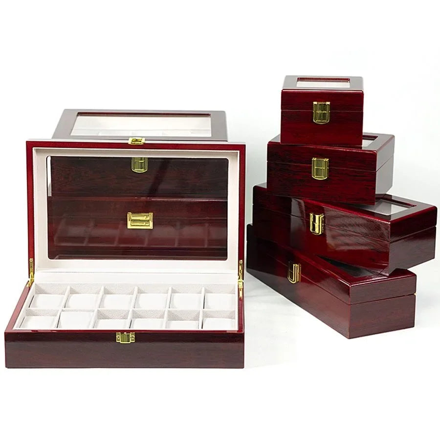 Wooden Watch Box - Eco-Friendly Multi-Slot Watch Storage Case and Travel Organizer, Gift Box for Men