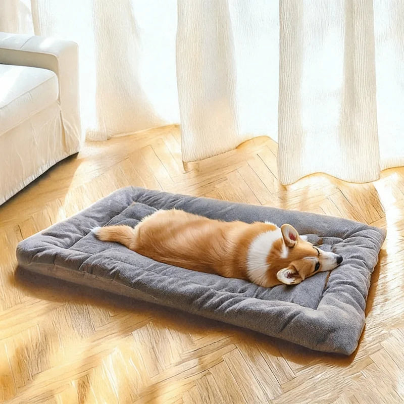 Extra Large Plush Dog Bed Sofa, Thickened Soft Polyester Pet Mat & Crate Mat for Small Medium Large Dogs