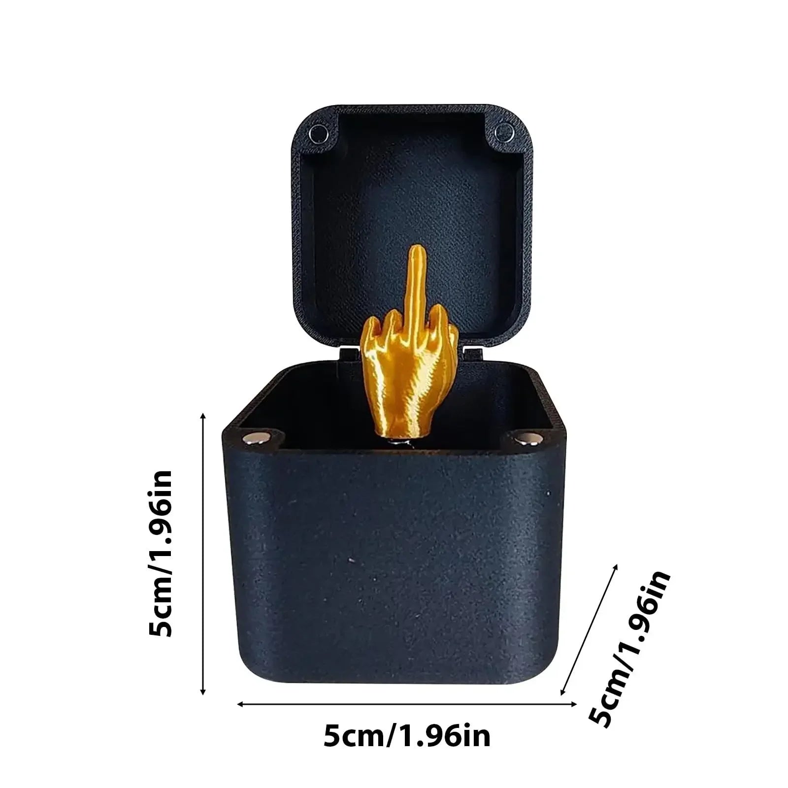 Funny Middle Finger in a Box, Desk Decor Gag Gift for Halloween Christmas & Birthday, Novelty Office Toy