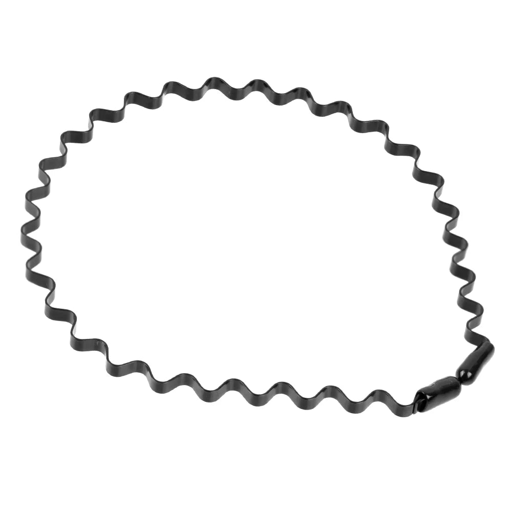 Unisex Black Metal Wavy Headband - Invisible Non-Slip Sports Hairband and Bangs Holder Hair Accessory
