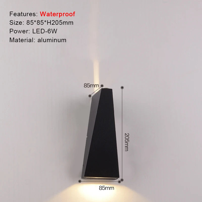 IP65 LED Wall Lamp Outdoor Sconce for Balcony Porch Garden Yard Aisle Decor Lighting Aluminium Indoor Bedside Lamp