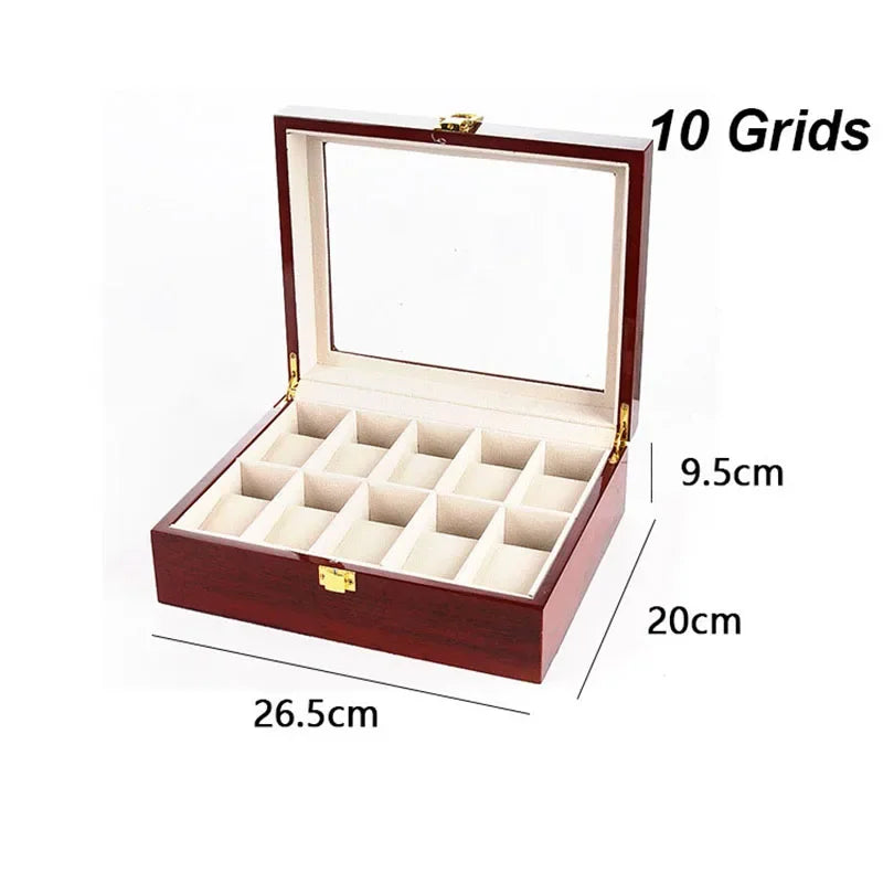 Wooden Watch Box - Eco-Friendly Multi-Slot Watch Storage Case and Travel Organizer, Gift Box for Men