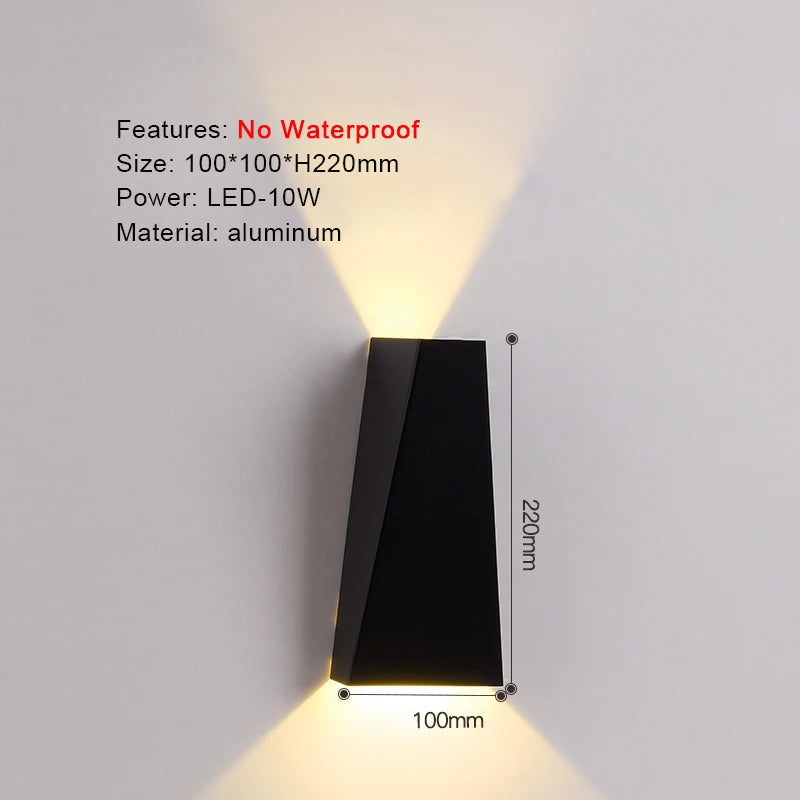 IP65 LED Wall Lamp Outdoor Sconce for Balcony Porch Garden Yard Aisle Decor Lighting Aluminium Indoor Bedside Lamp
