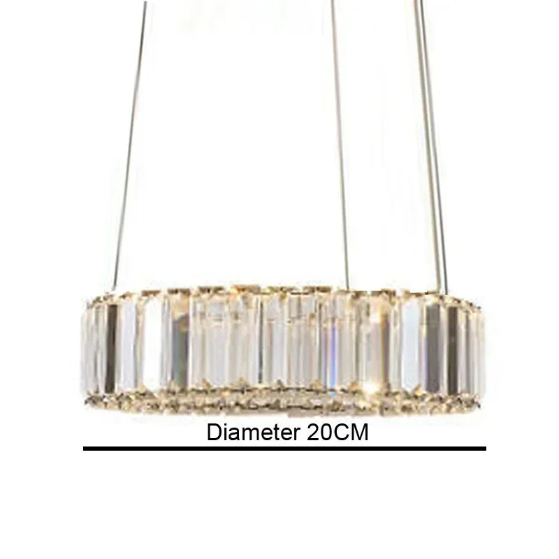 Modern Gold Luxury Crystal LED Dimmable Chandelier Pendant Lamp for Bedroom, Living Room, Hotel & Villa
