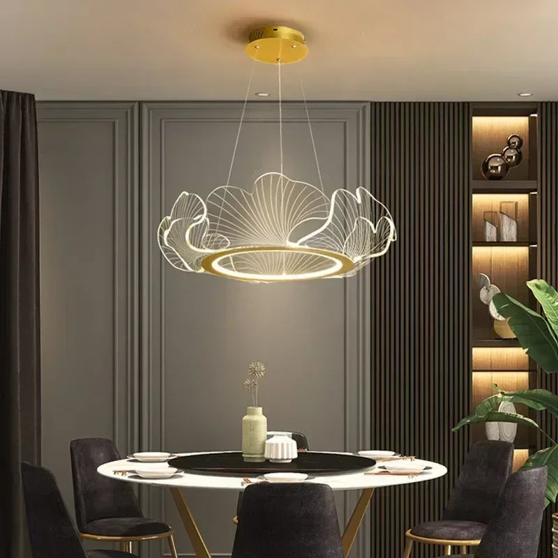 Modern Petal Ring Acrylic Pendant Light - Deluxe Hanging Lamp for Restaurant, Bedroom & Living Room