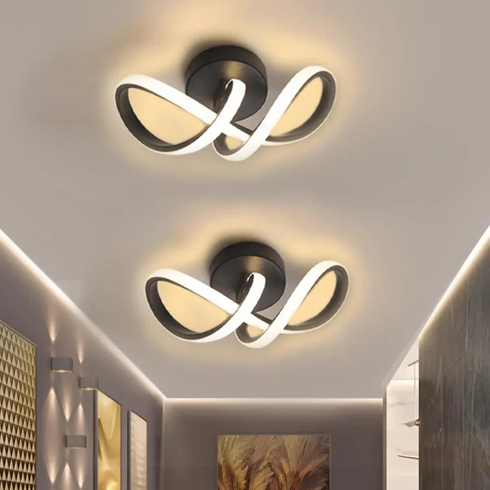 LED Aisle Ceiling Chandelier Modern Minimalist Three-Color Surface Mount Light for Bedroom & Dining Room