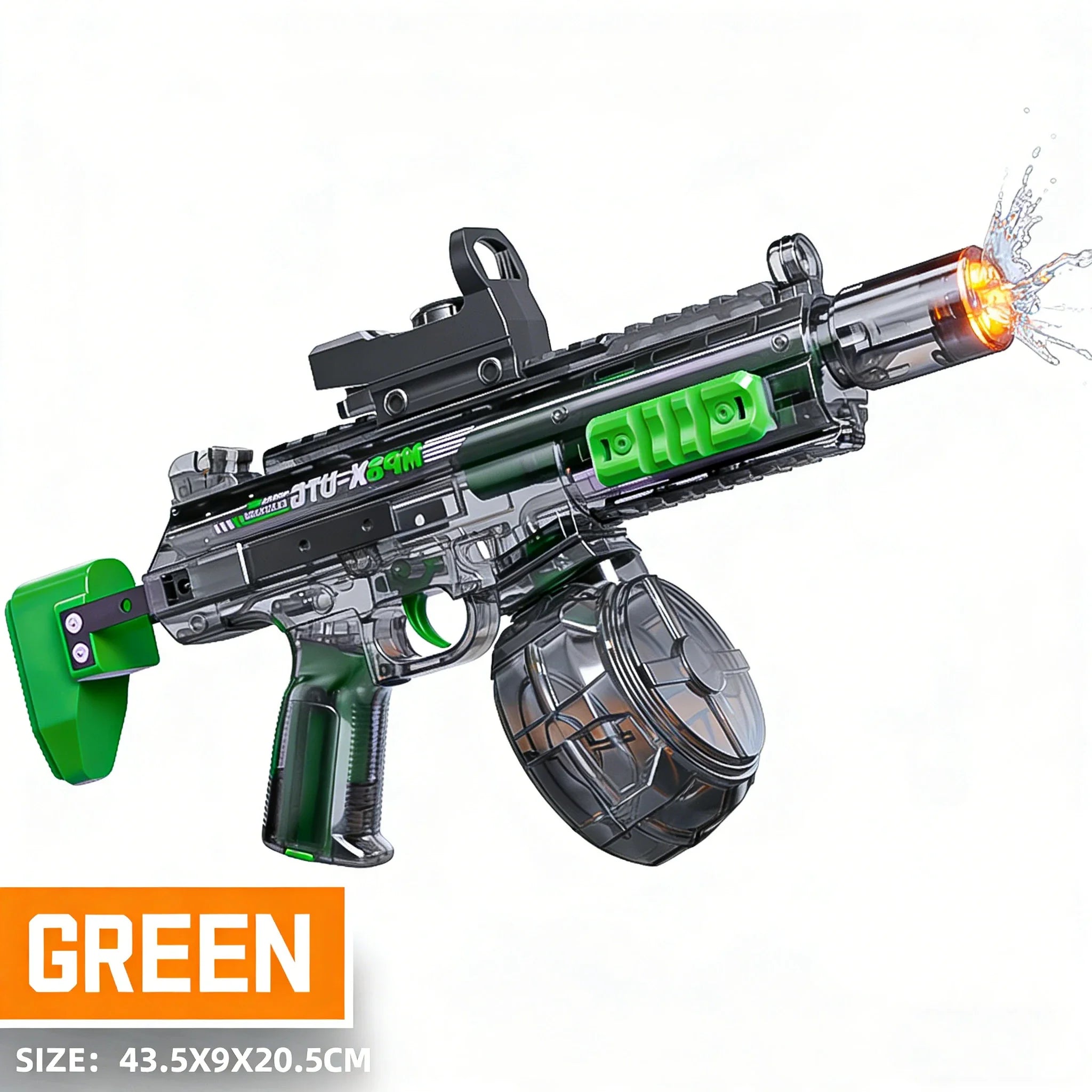 Electric Water Gun Toy with Simulated Firing and Recoil - Automatic Sensor Lights Water Pistol for Kids Summer Beach Play