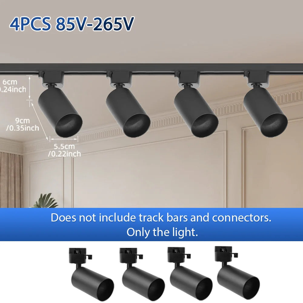 GU10 LED Track Light Full Set, Ceiling Spotlight for Kitchen Living Room & Store Decor