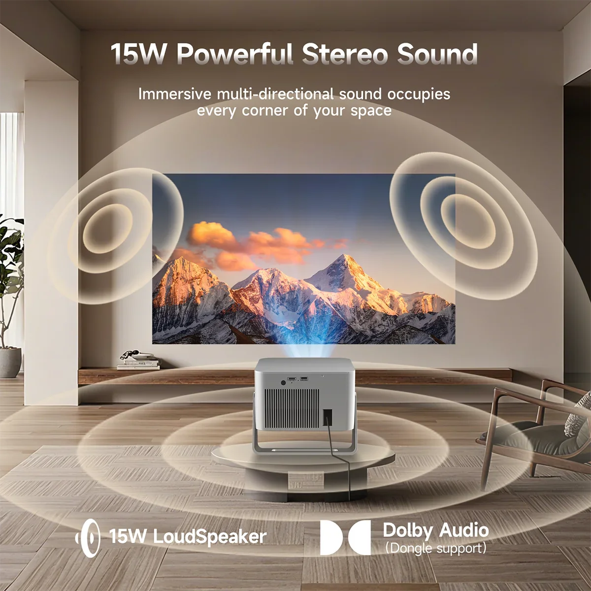 Magcubic HY350GTV Projector with 4K TV Stick 900 ANSI Native 1080P Auto Focus Portable Beam Home Theater