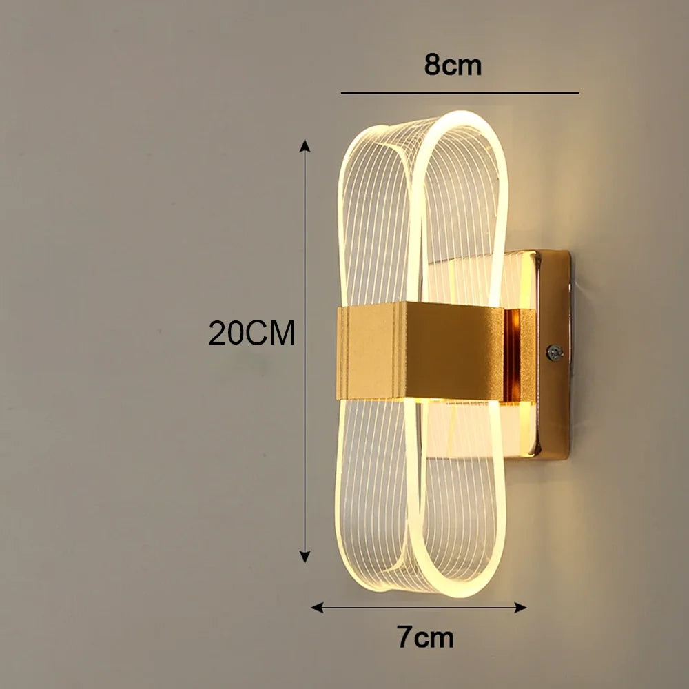 Nordic Luxury Aluminum LED Wall Lamp - Modern Bedside & Living Room Background Wall Light