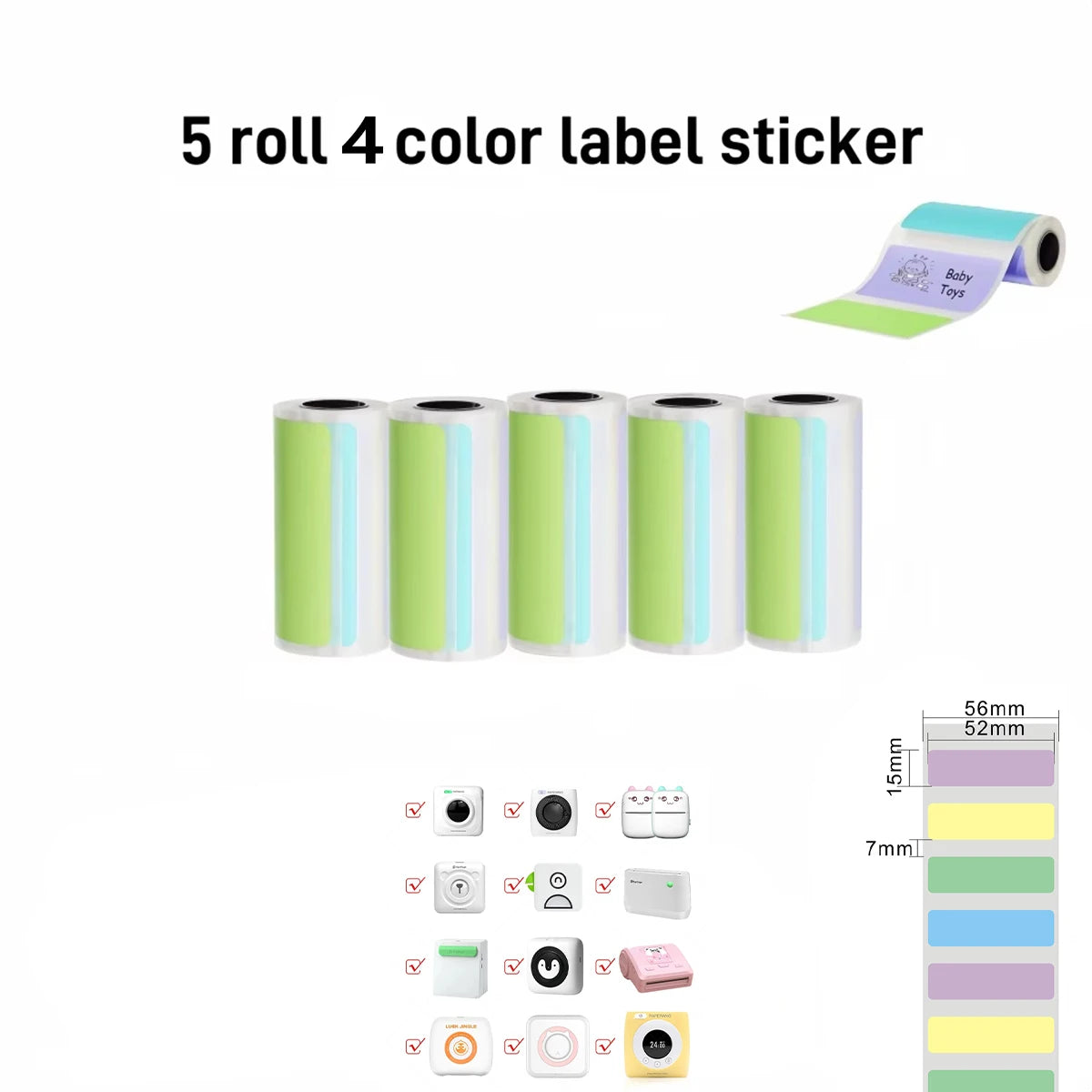Thermal Mini Printer - Portable Inkless Bluetooth Sticker Maker and Pocket Photo Printer for Children DIY