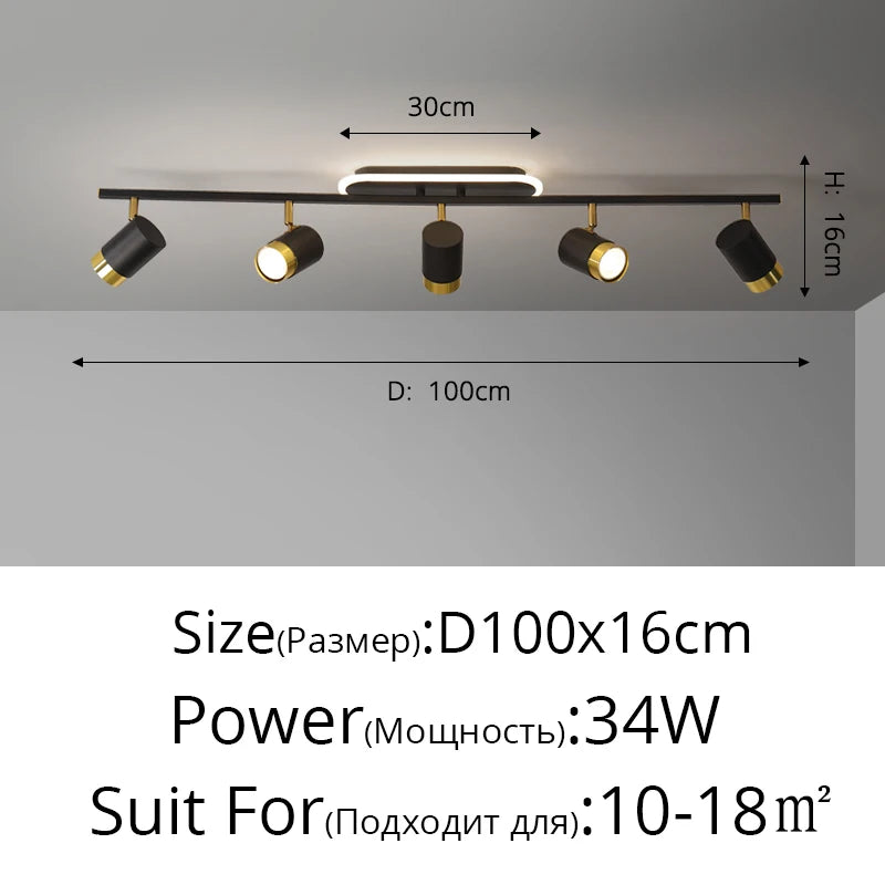 Black & White LED Chandelier for Living Room Balcony Corridor, Modern Simple Decorative Lighting