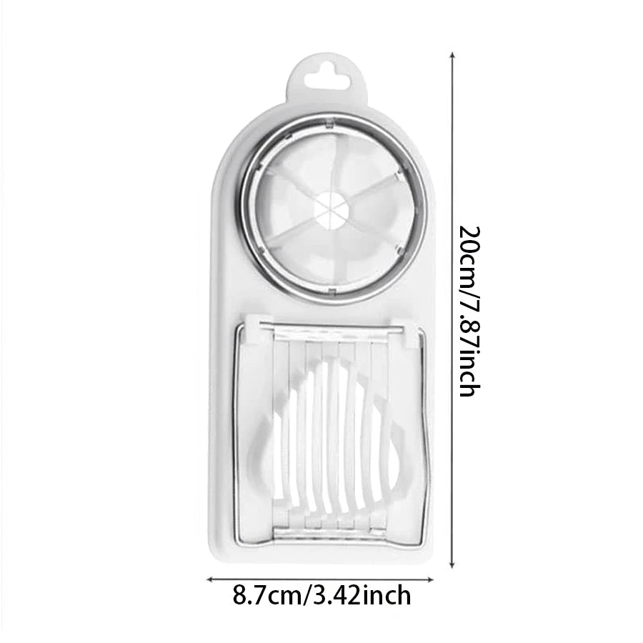 Multifunctional 2-in-1 Stainless Steel Wire Egg Cutter with PP Base - Kitchen Accessory Tool
