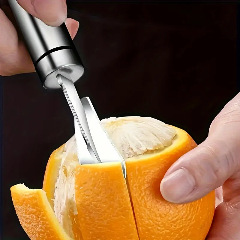 Stainless Steel Orange and Lemon Peeler - Citrus Cutter Tool with Handle for Kitchen and Restaurant Use