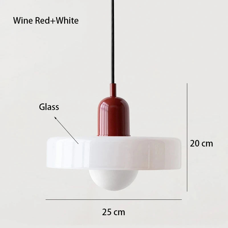 Nordic Glass Bauhaus Retro Chandelier for Dining Room, Living Room, Bedroom, Bar & Coffee Shop