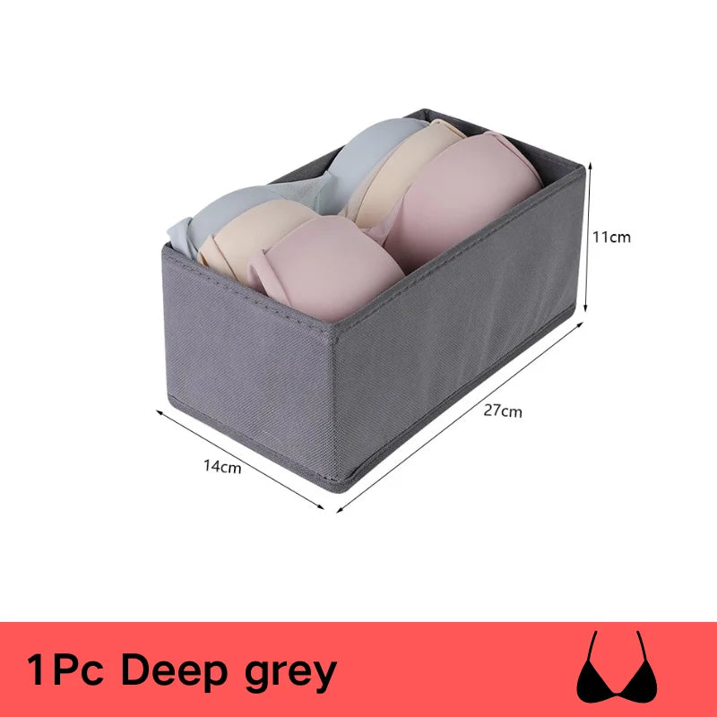 Underwear Organizer for Cabinets and Drawers - Foldable Wardrobe Storage Box for Bras, Socks and Pants
