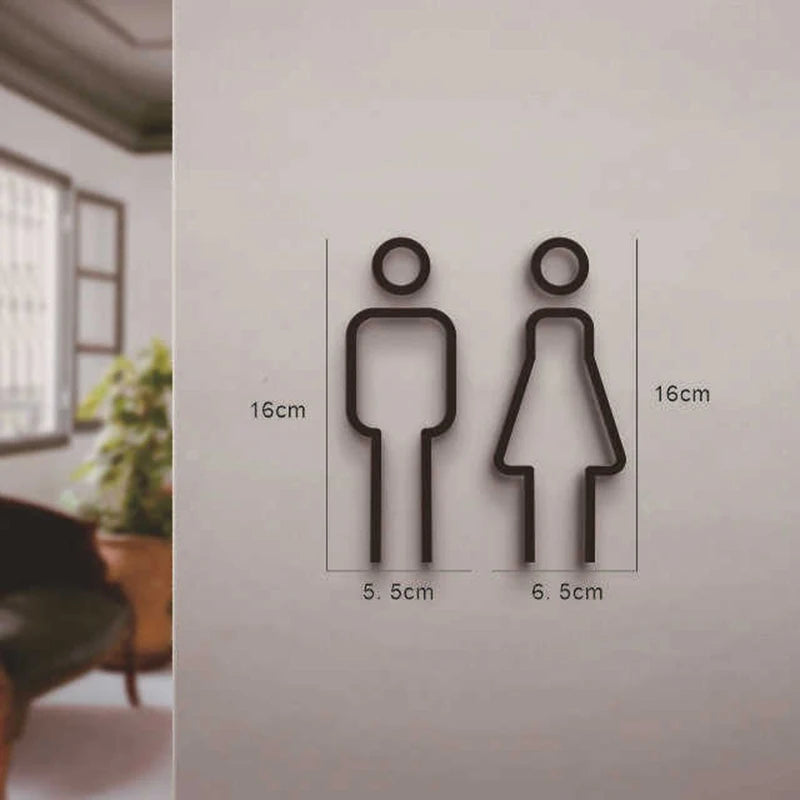 Funny Bathroom Signs for Men & Women, Creative Restroom Door Decor Toilet Signage Wall Sticker
