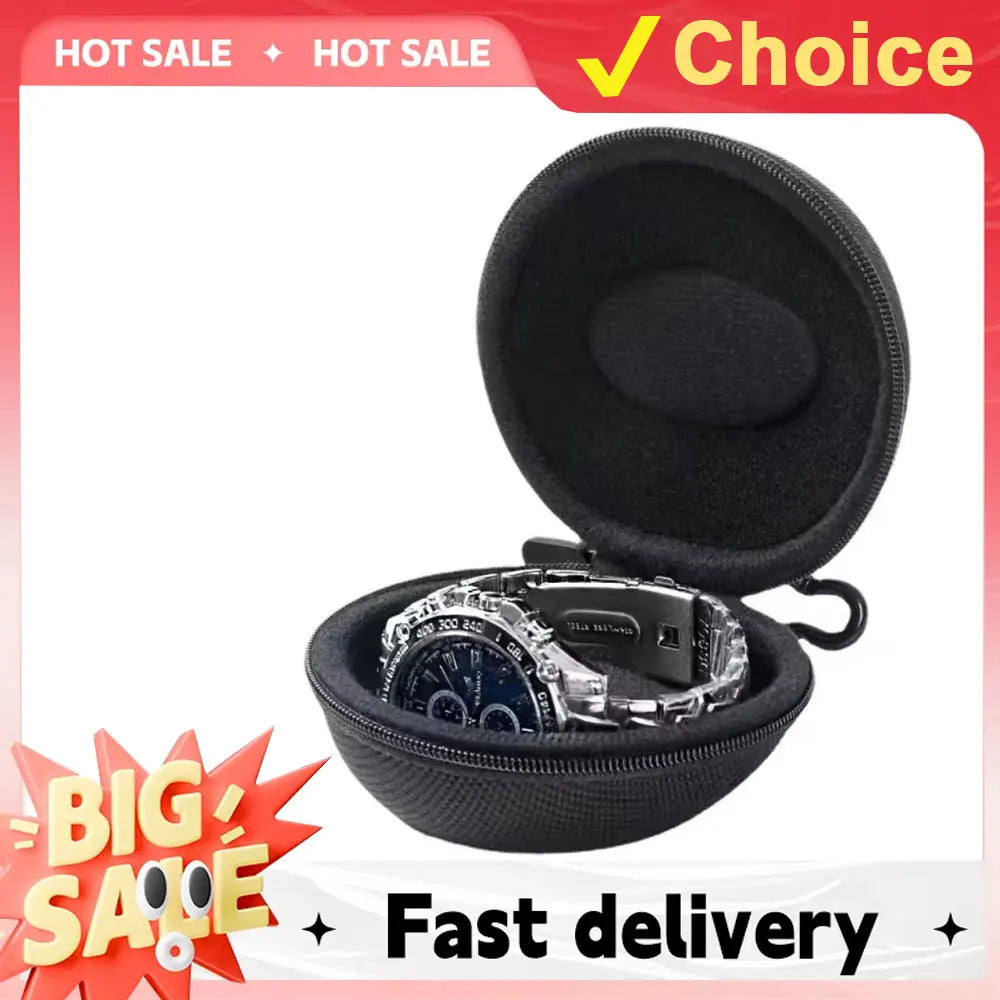 Portable EVA Single Watch Travel Case - Waterproof Watch Storage Organizer Box and Holder for Smartwatches