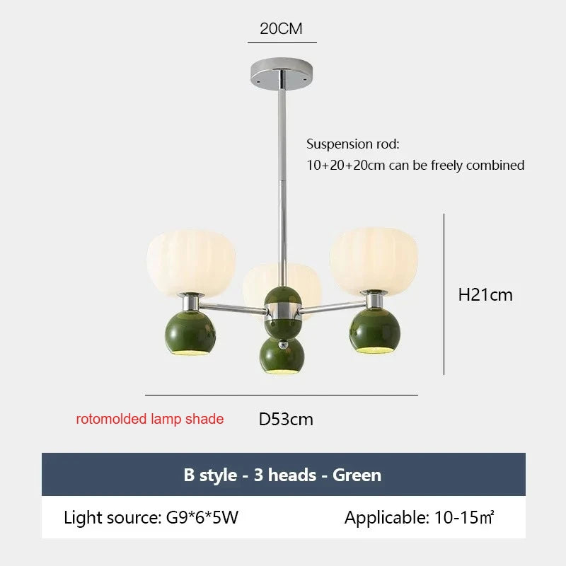 SANDYHA Elegant Modern Pumpkin Chandelier LED Lamp - Stylish Lighting Fixture for Living Room, Bedroom and Home Decor