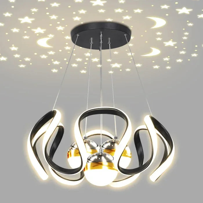 Modern Nordic Minimalist Luxury LED Pendant Chandelier for Living, Dining & Bedroom