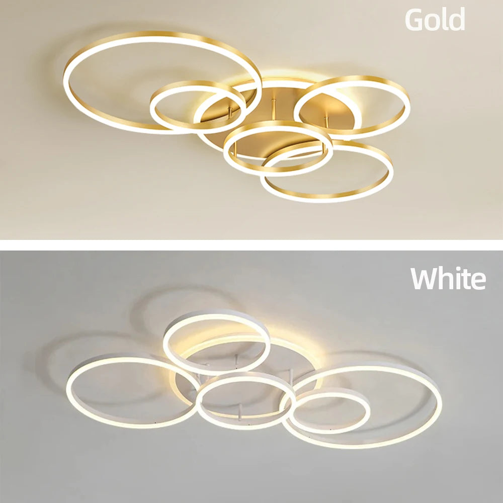 Modern Dimmable LED Ceiling Chandelier Lamp for Home, Living Room, Study & Bedroom Decor