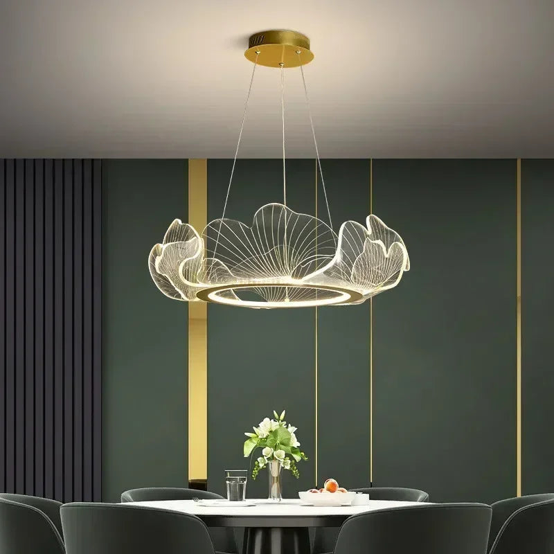 Modern Petal Ring Acrylic Pendant Light - Deluxe Hanging Lamp for Restaurant, Bedroom & Living Room