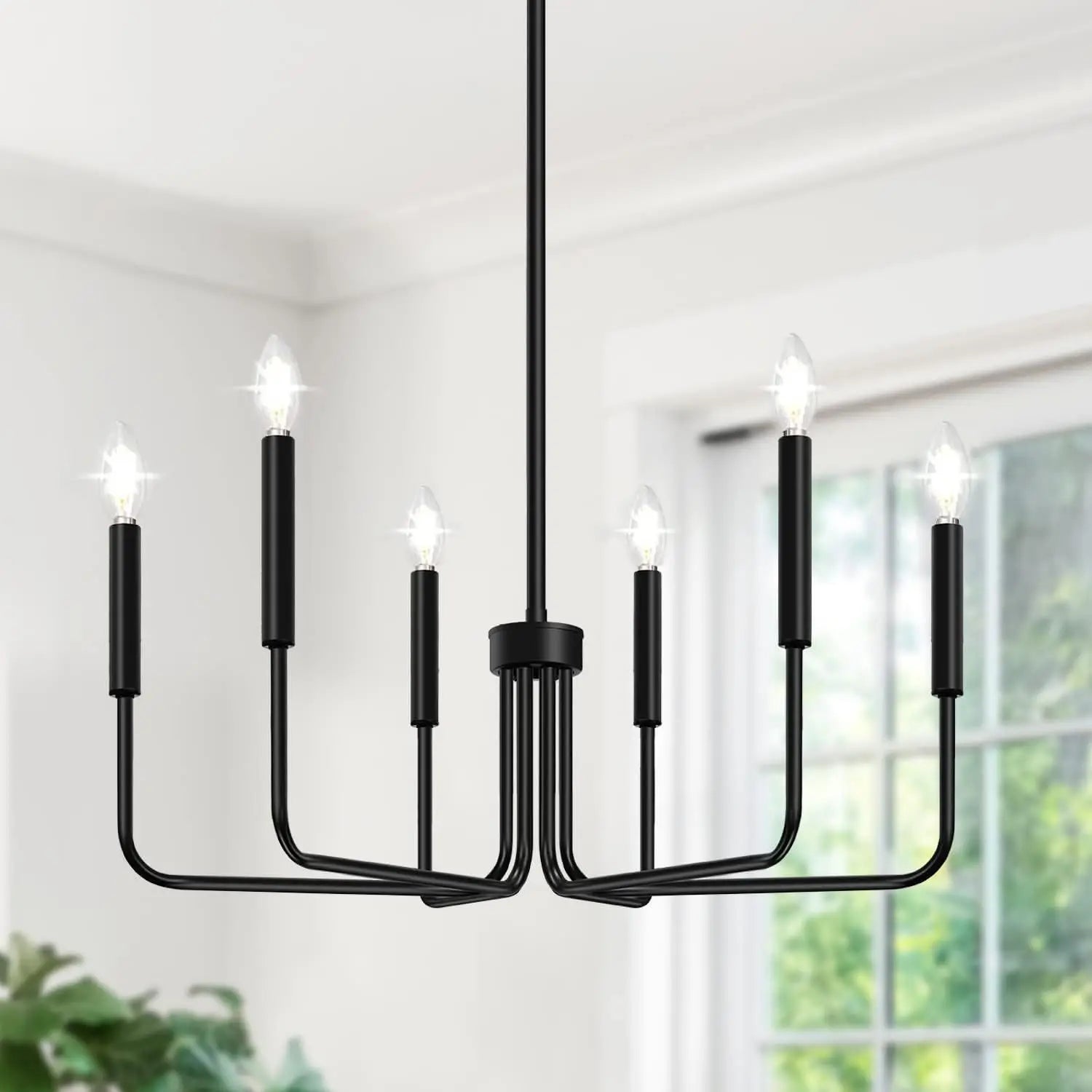 Retro Loft Candle Chandelier - Simple Iron Pendant Suspension Lamp for Living Room and Dining Room