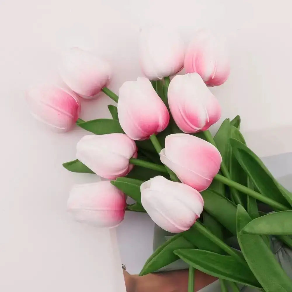 Real Touch Artificial Tulip Flowers Bouquet Fake Tulips for Home Wedding Decorations