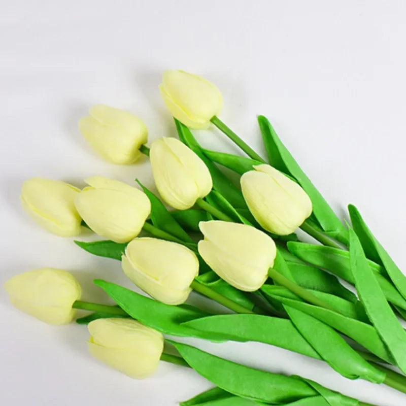 Artificial Tulips Bouquet Real Touch Fake Tulip Flowers for Home Wedding Decor