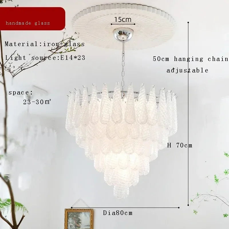 Vintage Nordic Glass Ceiling Chandelier - Luxury LED Hanging Lamp for Living Room, Dining Table and Home Decoration