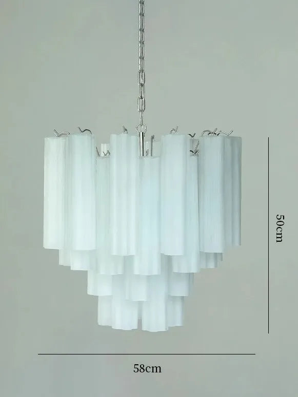 Art Deco Stained Glass Tube Chandelier for Dining Room Kitchen Island Lighting Home Decor Luxury Ceiling Pendant Lamp