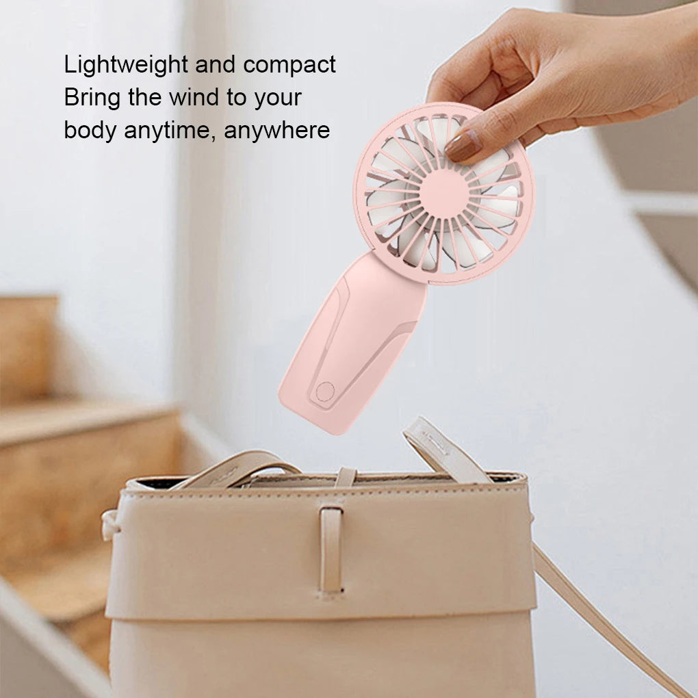 Portable Handheld Mini Fan - Lightweight Cute USB Rechargeable Pocket Fan for Cooling On the Go