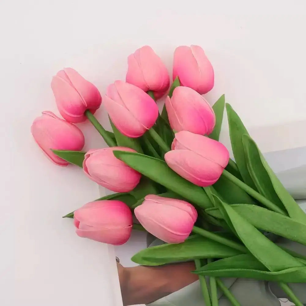 Real Touch Artificial Tulip Flowers Bouquet Fake Tulips for Home Wedding Decorations
