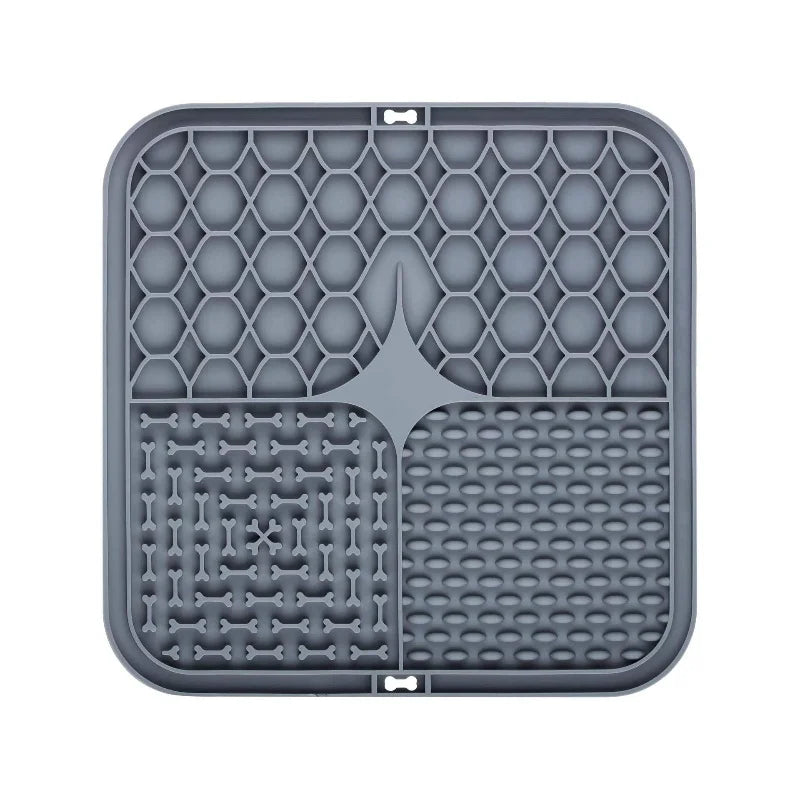 Silicone Lick Mat for Dogs - Slow Feeder Plate with Suction for Bathing Distraction, Dog Training Feeder Supplies