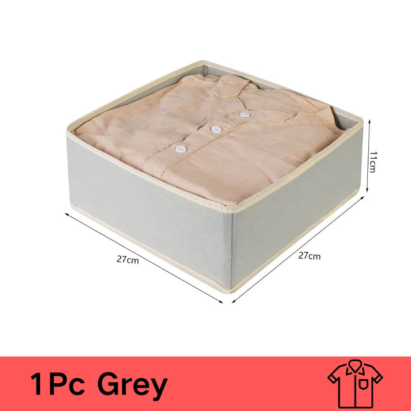 Underwear Organizer for Cabinets and Drawers - Foldable Wardrobe Storage Box for Bras, Socks and Pants